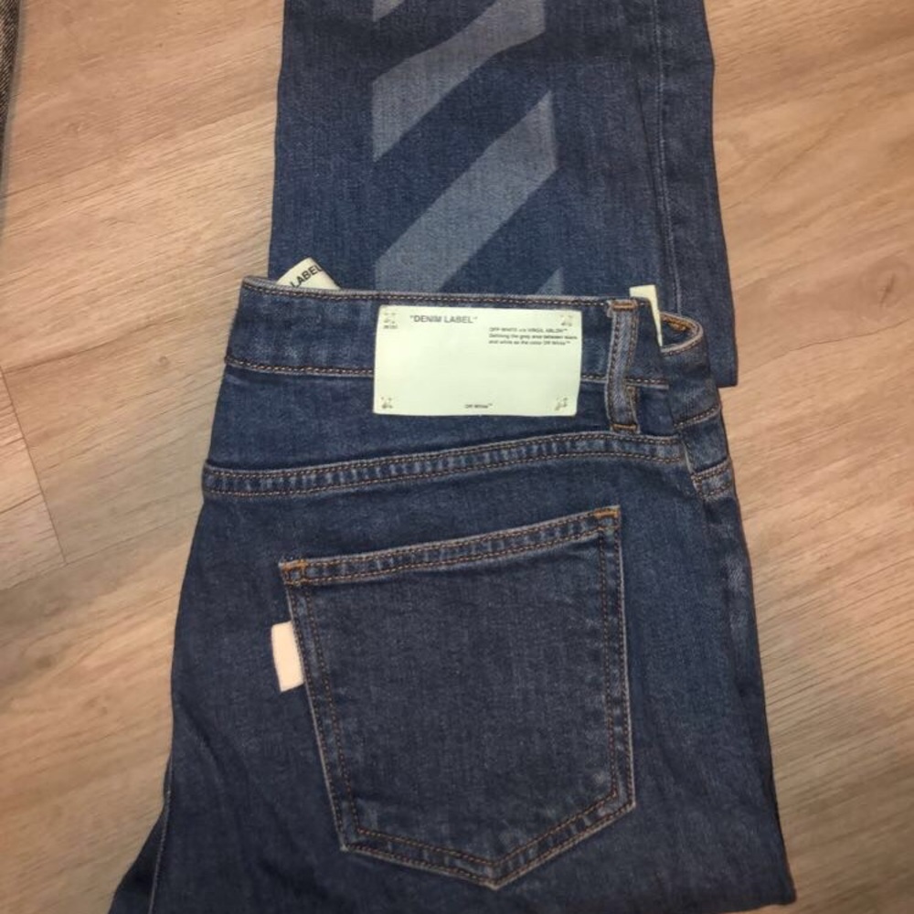 OFF WHITE sz 28 by Virgil Abloh Blue Denim Jeans